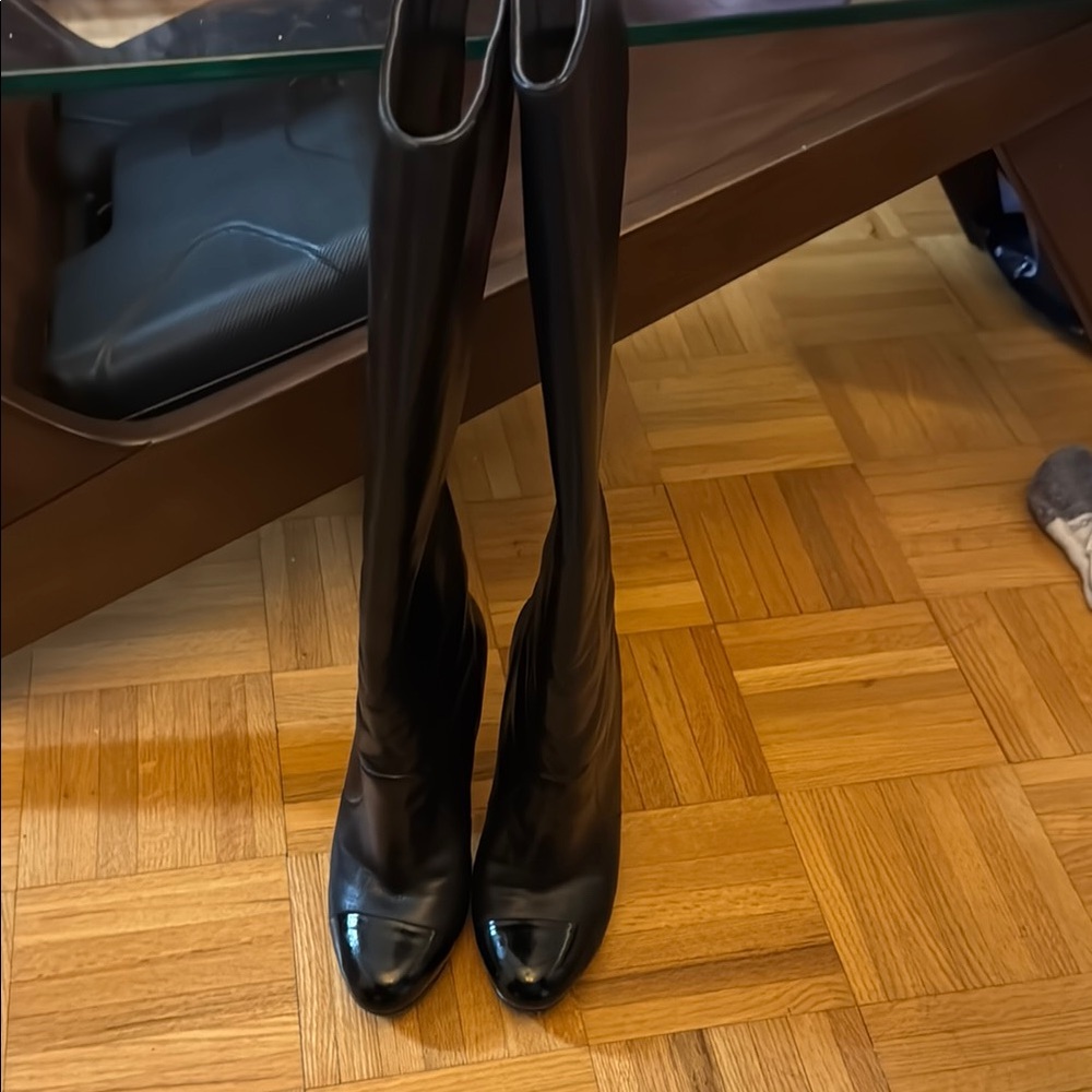 Brian Atwood Patented Toe & Leather Boots